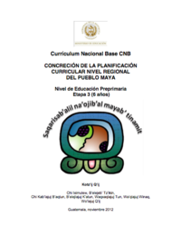 Concreción de la planificación curricular por pueblos - Preprimaria - Pueblo Maya - carátula.png