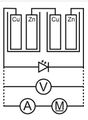 Fig 4. El esquema de conexión para las mediciones en la conexión en serie con dos células electroquímicas.jpg