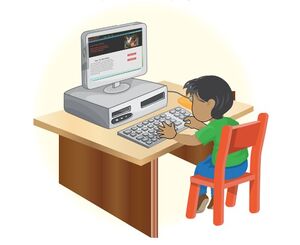 Niño trabaja con computador - Bloom