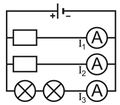 Fig. 13 Esquema para la medición de corriente en un circuito con varios consumidores.jpg