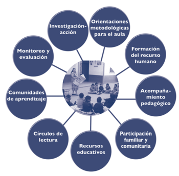 Gráfica 1. elementos clave del Modelo de lectoescritura en ambientes bilingües e interculturales